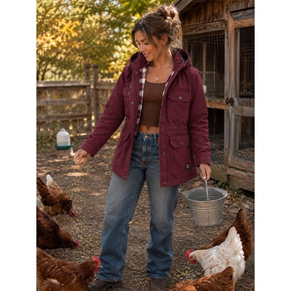 Ridgecut Maroon / Burgundy Winter Utility Work Jacket (women's Med)
